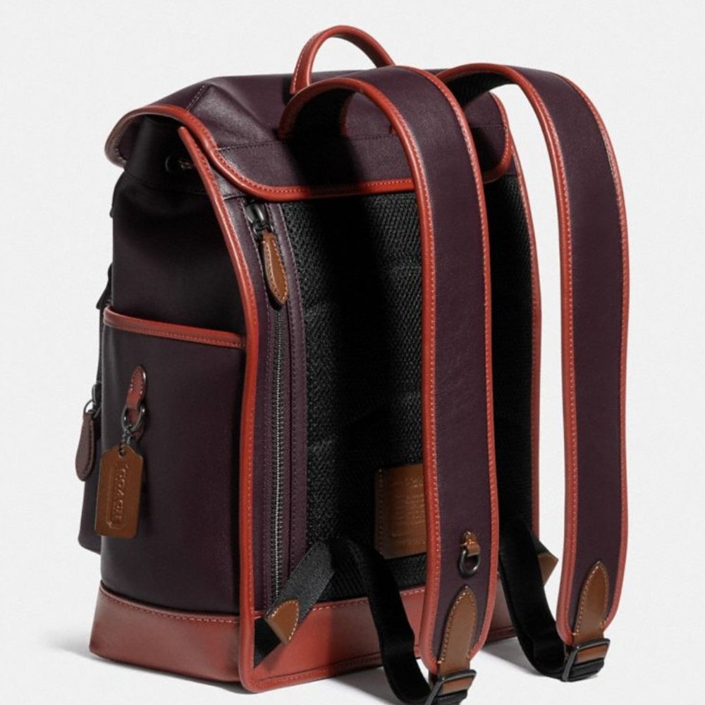Coach League Flap Backpack In Colorblock - Picture 8 of 10